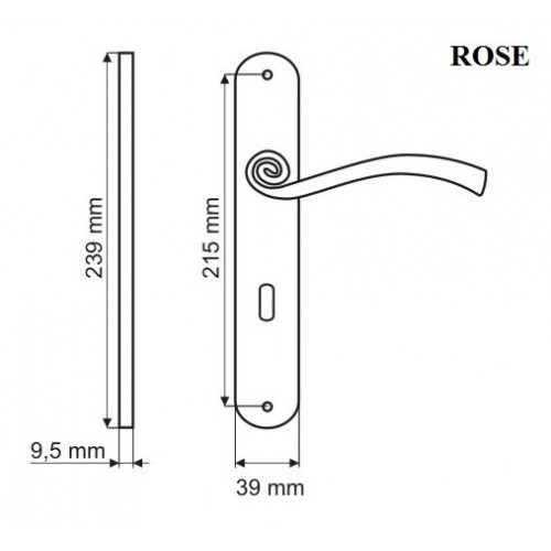 Klamka DH-01-111 ROSE GAMET długi szyld