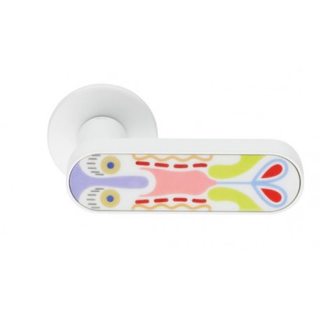 Klamka Crisalide Mini ABN+PSD biała +porcelana zdobiona DND