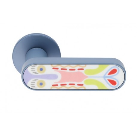 Klamka Crisalide Mini ABC+PSD blue dove +porcelana zdobiona DND