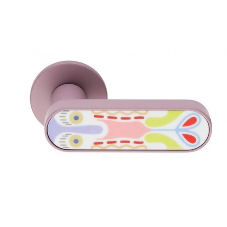 Klamka Crisalide Mini AVP+PSD fiolet +porcelana zdobiona DND