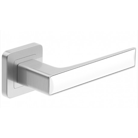 Klamka DECO nikiel szczotk./biały połysk