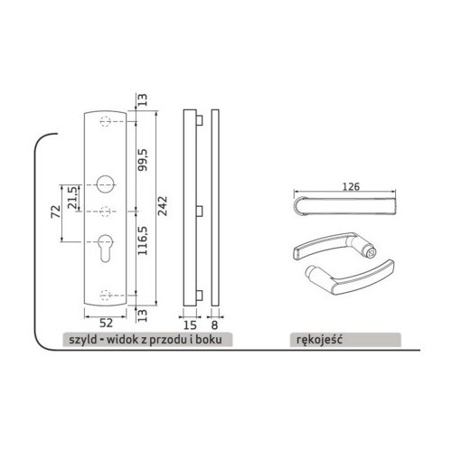 Klamka Toronto AXA z zabezpieczeniem FIX klasa 4 do drzwi zewnętrznych