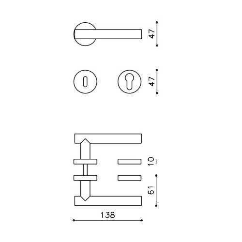 Klamka BEIJING chrom OLIVARI