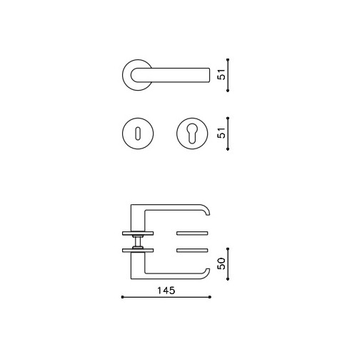 Klamka BETA BASSE SuperFinish antracyt satyna OLIVARI