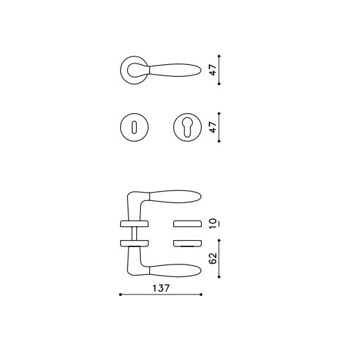 Klamka COMET chrom/chrom satyna OLIVARI