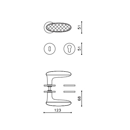 Klamka CRYSTAL ROYAL chrom +szkło OLIVARI
