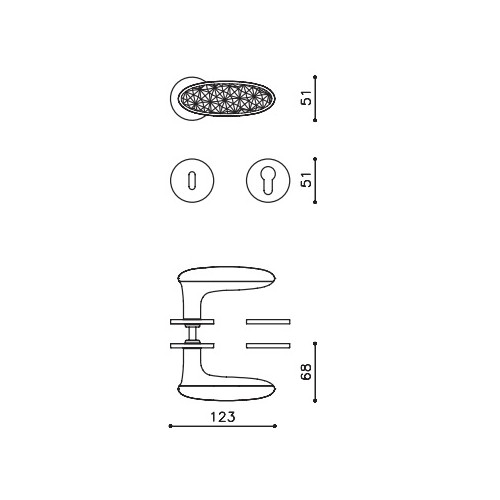 Klamka CRYSTAL DIAMOND SuperFinish złoty+szkło OLIVARI