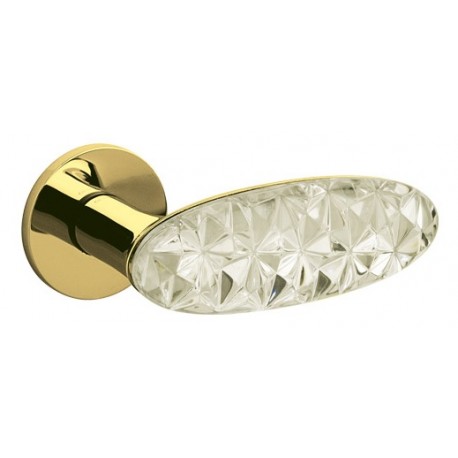 Klamka CRYSTAL DIAMOND SuperFinish złoty+szkło OLIVARI