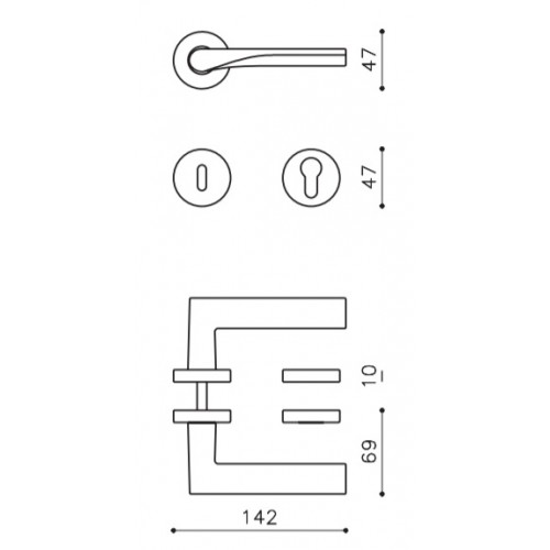 Klamka FIN SuperFinish nikiel OLIVARI