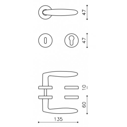 Klamka FLAMINIA SuperFinish złoty OLIVARI