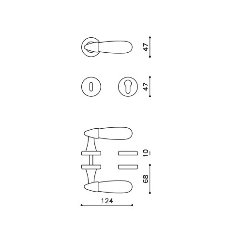 Klamka AURORA chrom/bursztynowy OLIVARI