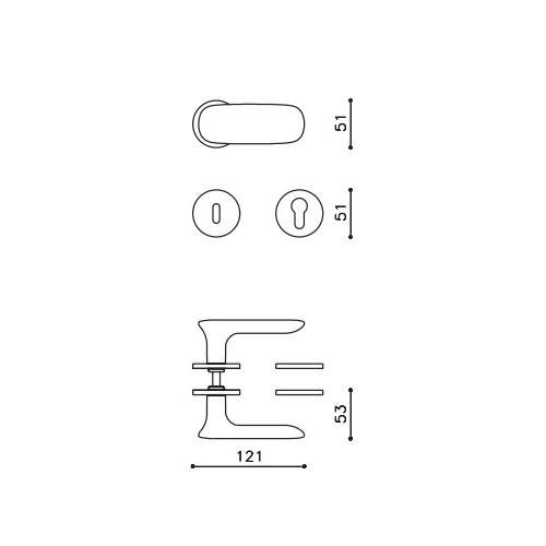 Klamka CONCA SuperFinish mosiądz satyna OLIVARI