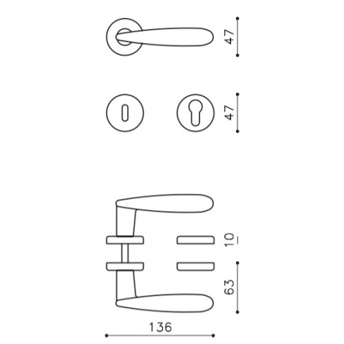 Klamka FUTURA SuperFinish złoty OLIVARI