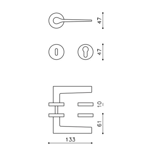 Klamka LAMA chrom satyna OLIVARI