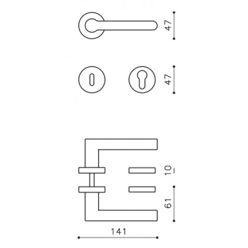 Klamka LOGO chrom OLIVARI