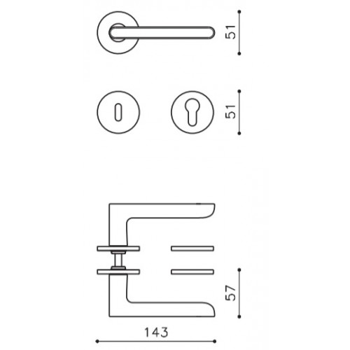 Klamka LUCY SuperFinish mosiądz satyna OLIVARI