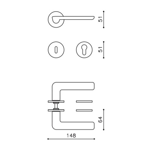 Klamka MARBELLA SuperFinish stal nierdzewna OLIVARI