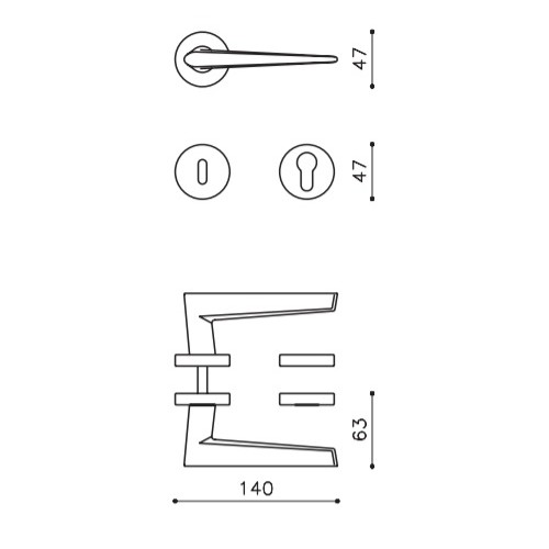 Klamka NINA SuperFinish antracyt satyna OLIVARI
