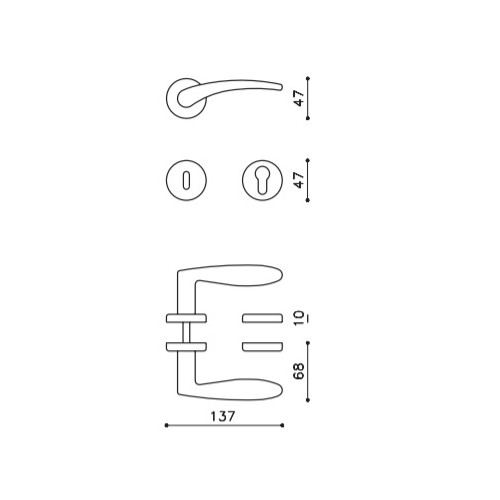 Klamka NOVELLA SuperFinish złoty satyna OLIVARI