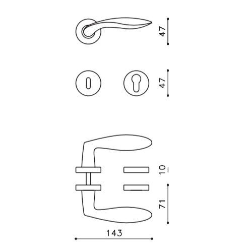 Klamka ONDA SuperFinish inox OLIVARI