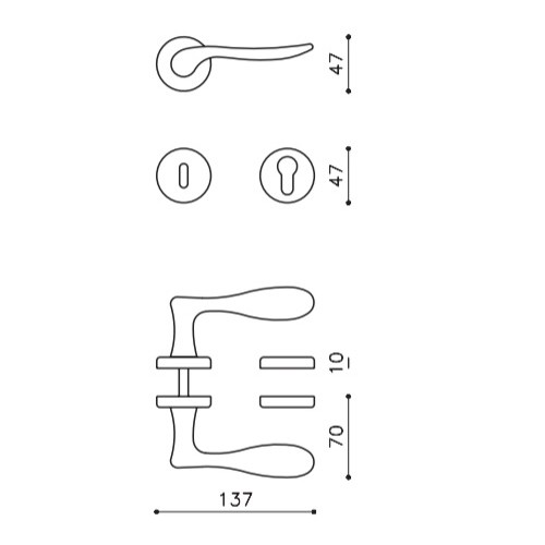 Klamka ORVIETO chrom satyna OLIVARI