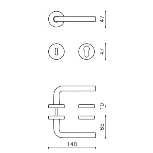 Klamka RAFFAELLA SuperFinish mosiądz satyna OLIVARI