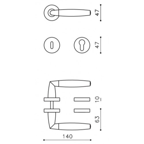 Klamka SECTOR SuperFinish złoty/złoty satyna OLIVARI