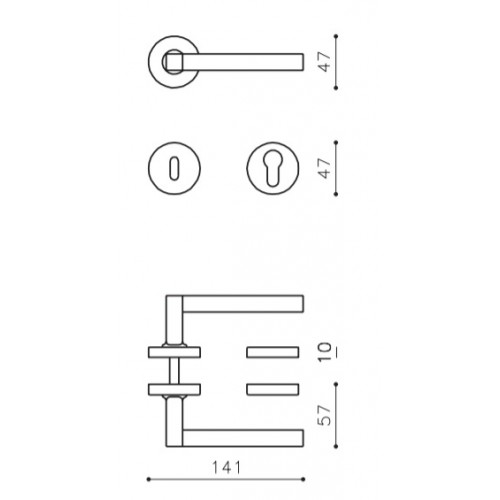 Klamka TIME chrom/chrom satyna OLIVARI