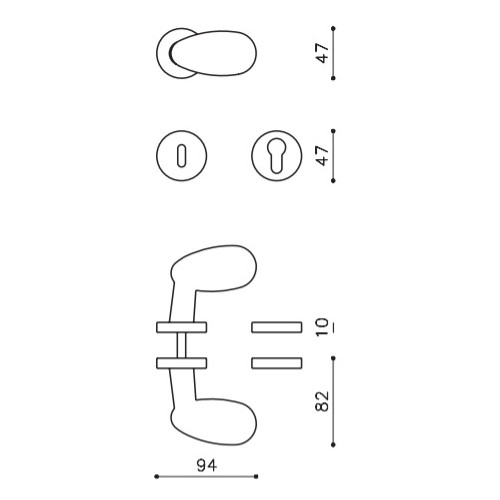 Klamka UOVO SuperFinish złoty OLIVARI