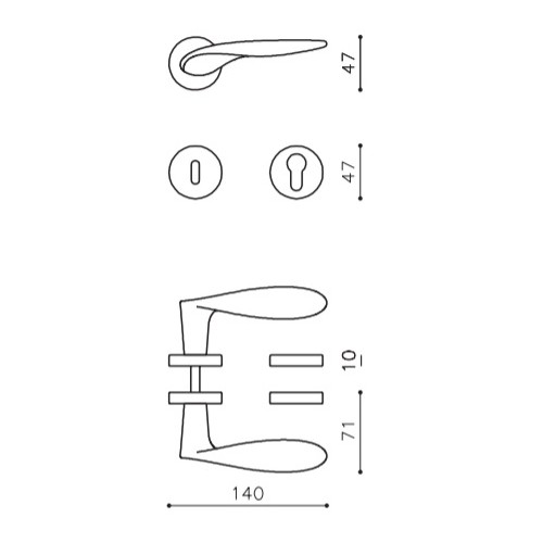 Klamka WIND SuperFinish złoty satyna OLIVARI