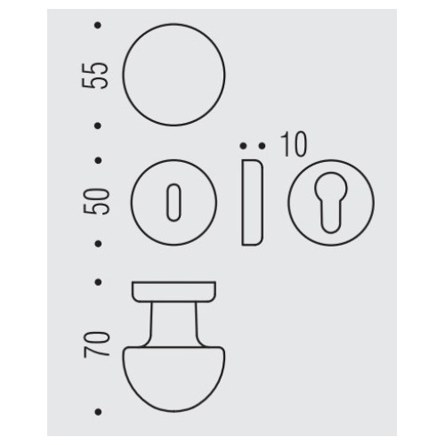 Gałka ROBOT na rozecie 50mm CD45 Colombo