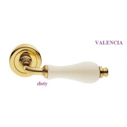 Klamka VALENCIA Manital szyld okrągły złoty-biała porcelana