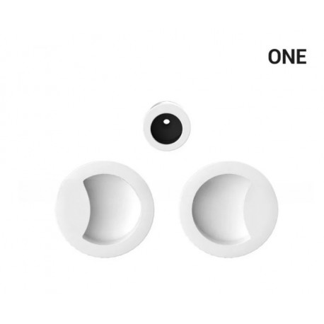 Uchwyt wpuszczany okrągły do drzwi przesuwnych ONE - biały