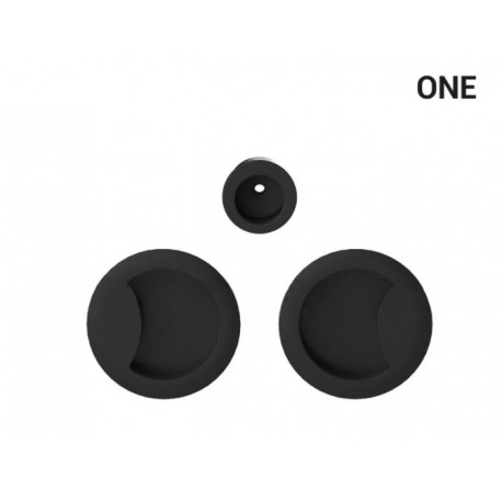 Uchwyt wpuszczany okrągły do drzwi przesuwnych ONE - czarny
