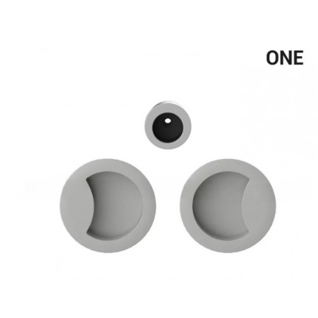 Uchwyt wpuszczany okrągły do drzwi przesuwnych ONE - srebrny