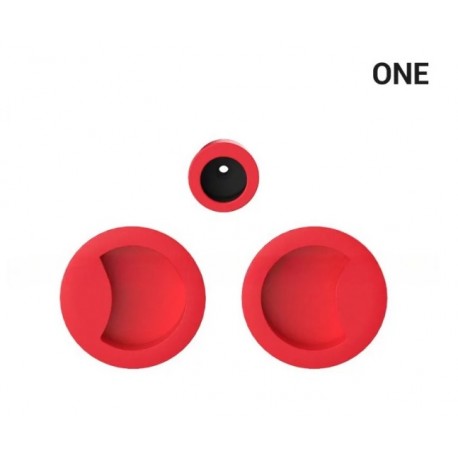 Uchwyt wpuszczany okrągły do drzwi przesuwnych ONE - truskawkowa czerwień