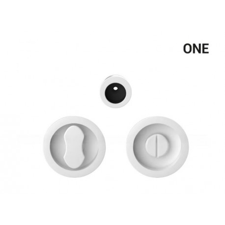 Uchwyt wpuszczany WC okrągły do drzwi przesuwnych ONE - biały