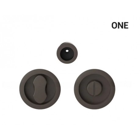 Uchwyt wpuszczany WC okrągły do drzwi przesuwnych ONE - brąz