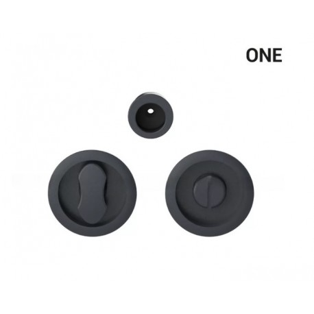 Uchwyt wpuszczany WC okrągły do drzwi przesuwnych ONE - tytan