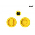 Uchwyt wpuszczany WC okrągły do drzwi przesuwnych ONE - cytrynowy żółty