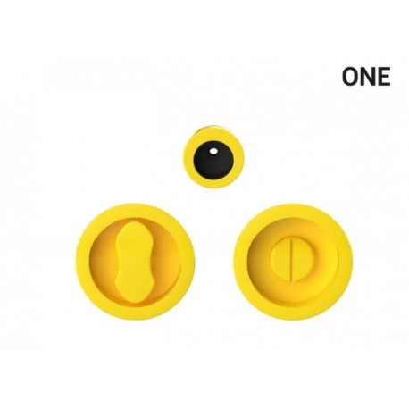 Uchwyt wpuszczany WC okrągły do drzwi przesuwnych ONE - cytrynowy żółty