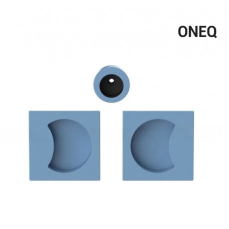Kwadratowy uchwyt wpuszczany do drzwi przesuwnych ONEQ - niebieski ocean