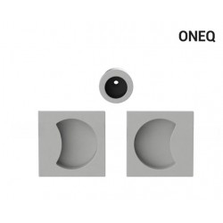 Kwadratowy uchwyt wpuszczany do drzwi przesuwnych ONEQ - srebrny