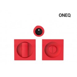 Kwadratowy uchwyt wpuszczany WC do drzwi przesuwnych ONEQ - truskawkowa czerwień