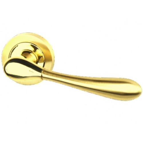 Klamka ERICA BIC złoty/złoty-satyna rozeta okrągła VDS